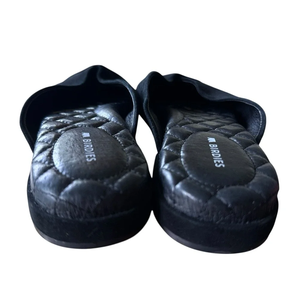 Birdies‎ Size 7.5 Swan Mule Black Suede Slip On Women's